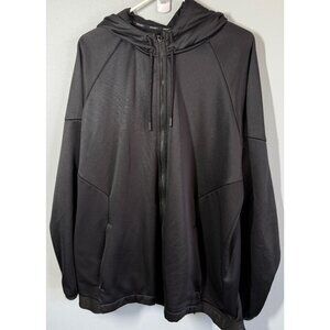 ANDI Mens Full Zip Hooded Fleece Jacket XL Black Activewear Athletic Fall Winter